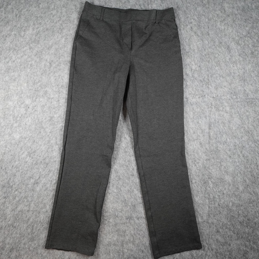 Quince Pant Womens Small Petite Charcoal Ultra Stretch Ponte Straight Leg Office